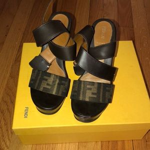 Authentic Fendi Wedge Sandals